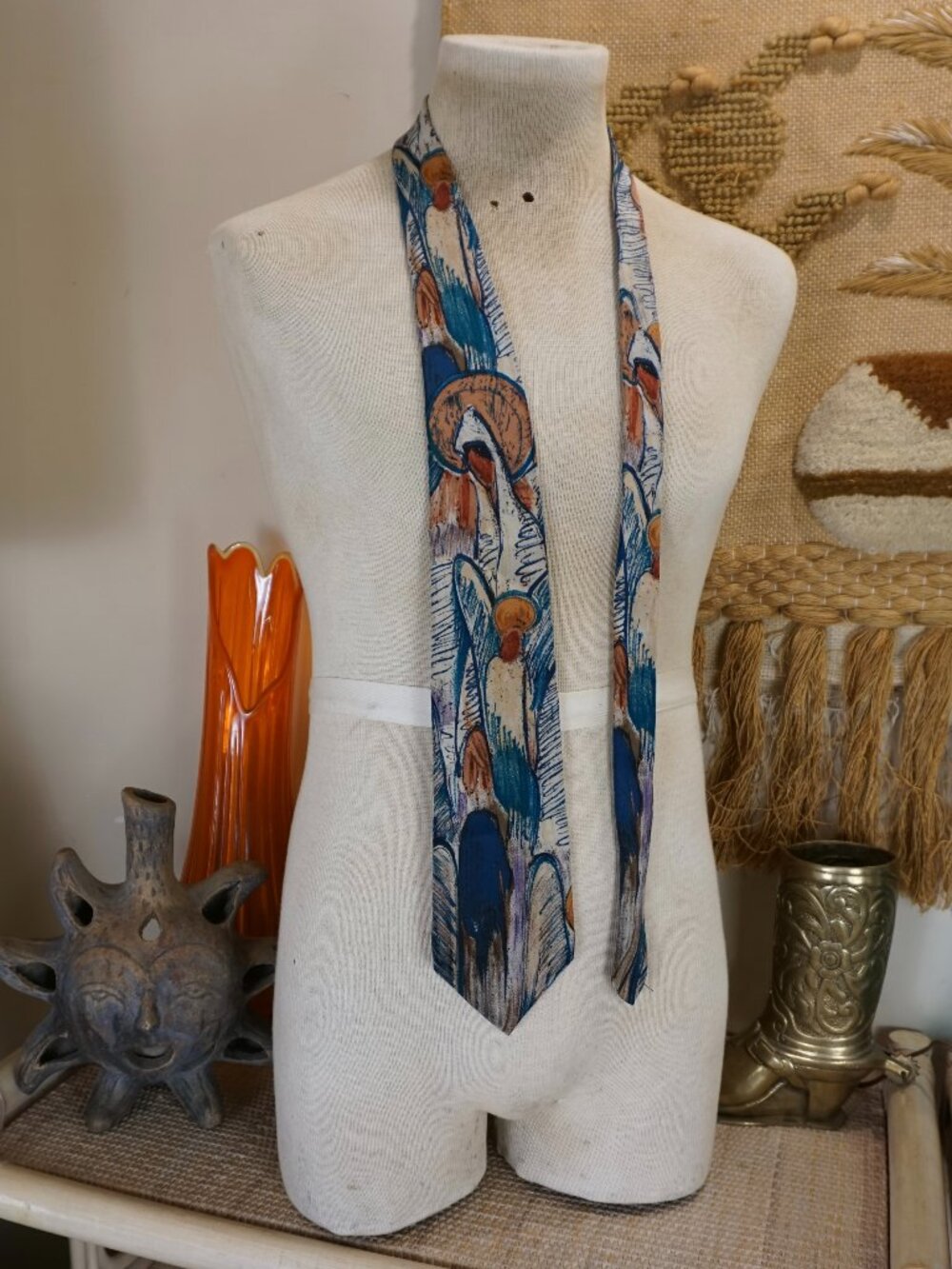 Vintage Beatles Let It Be graphic silk tie